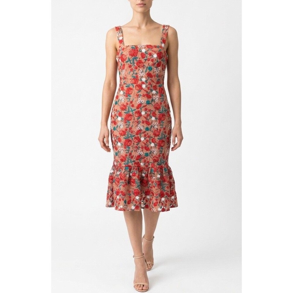 Lovers + Friends Under The Stars Lace Midi Dress NWT Small Red Floral